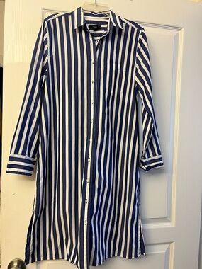 NEW J.Crew Blue and White Striped XXS Shirt Dress